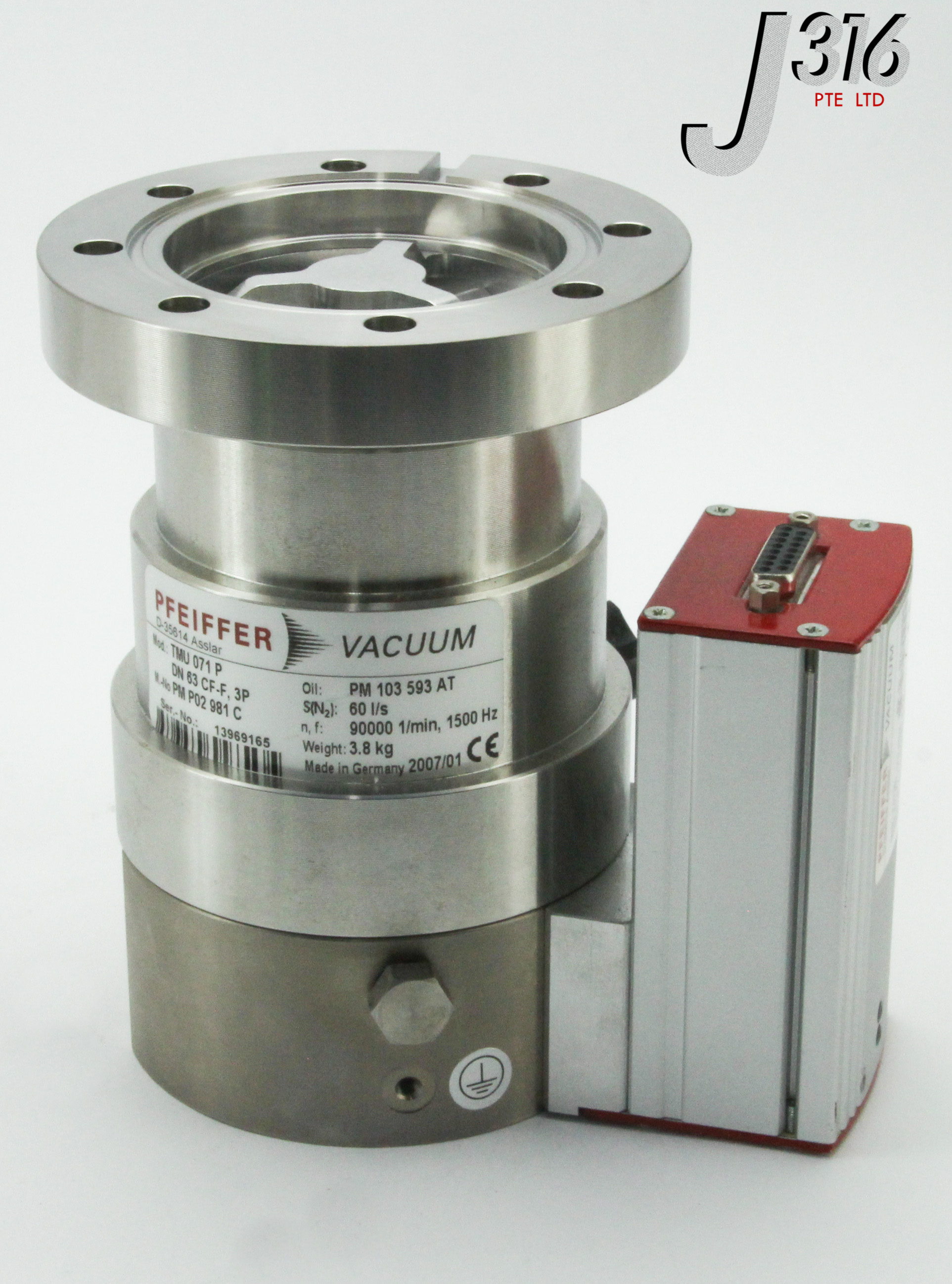 8456 PFEIFFER TURBO PUMP, PM P02 9681C W/ TC100, PM C01 692A